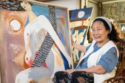 Ba họa sĩ gạo cội hội ngộ trong triển l&atilde;m ca ngợi t&igrave;nh y&ecirc;u qu&ecirc; hương, đất nước