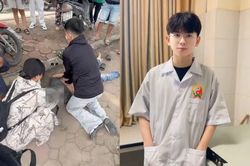 Sinh viên trường Y kịp thời sơ cứu người ngất xỉu bên đường