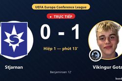 TRỰC TIẾPTrực tiếp Stjarnan vs Vikingur Gota: Vikingur Gota mở tỷ số