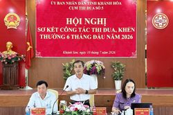 Cụm thi đua số 5 UBND tỉnh Kh&aacute;nh H&ograve;a sơ kết phong tr&agrave;o thi đua 6 th&aacute;ng đầu năm 2026