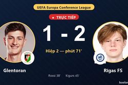 TRỰC TIẾPTrực tiếp Glentoran vs Rīgas FS: Rīgas FS vượt l&ecirc;n dẫn trước