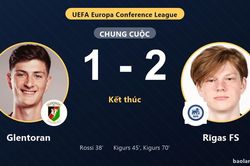 Ngược d&ograve;ng ngoạn mục, Rīgas FS hạ Glentoran ngay tại Belfast