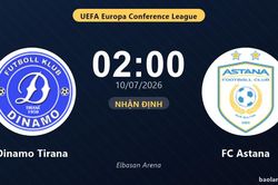 TRỰC TIẾPTrực tiếp Dinamo Tirana vs FC Astana: Trận đấu đang diễn ra