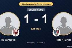 Sarajevo v&agrave; Inter Turku chia điểm nhờ b&agrave;n gỡ ph&uacute;t 90