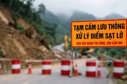 Tạm cấm lưu th&ocirc;ng qua dốc Thanh Long để xử l&yacute; điểm sạt lở nguy hiểm