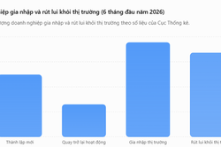 6 th&aacute;ng đầu năm: Doanh nghiệp gia nhập thị trường vượt số r&uacute;t lui