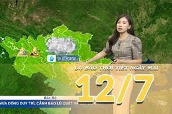 [Video] Dự báo thời tiết đêm nay và ngày mai ngày 12/7/2026: Bắc Bộ tiếp diễn mưa dông, cảnh giác nguy cơ lũ quét và sạt lở