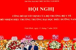 Bộ Y tế bổ nhiệm Hiệu trưởng Trường Đại học Điều dưỡng Nam Định