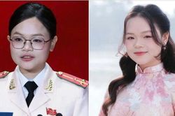 Nữ thượng úy phát biểu tại Lễ kỷ niệm 80 năm Ngày truyền thống lực lượng An ninh nhân dân