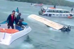 Lật ca n&ocirc; tr&ecirc;n biển Ph&uacute; Quốc, khẩn trương cứu hộ v&agrave; t&igrave;m kiếm nạn nh&acirc;n