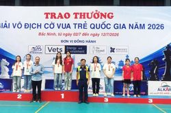 Vận động viên Lạng Sơn giành 2 huy chương tại Giải vô địch cờ vua trẻ quốc gia năm 2026