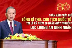 Toàn văn phát biểu của Tổng Bí thư, Chủ tịch nước Tô Lâm tại Lễ kỷ niệm 80 năm Ngày truyền thống lực lượng An ninh nhân dân