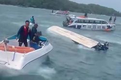 Lật cano chở du kh&aacute;ch ở Ph&uacute; Quốc, nhiều người được cứu kịp thời
