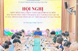 Xã Đại Thanh lấy mẫu giám định ADN đối với 30 mộ liệt sĩ chưa xác định danh tính