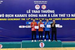 Võ sĩ Gia Lai giành huy chương bạc Giải Vô địch Karate Đông Nam Á