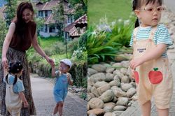 Cặp song sinh nh&agrave; Phương Oanh g&acirc;y ch&uacute; &yacute; khi đi nghỉ h&egrave; c&ugrave;ng mẹ