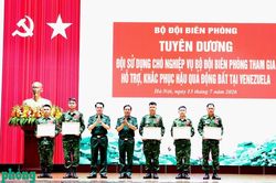 Tuyên dương Đội sử dụng chó nghiệp vụ Bộ đội Biên phòng tham gia hỗ trợ, khắc phục hậu quả động đất tại Venezuela