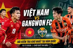 Việt Nam vs Gangwon FC: Bài kiểm tra khó nhất trước ASEAN Cup 2026