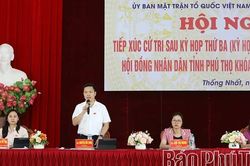 Đại biểu HĐNĐ tỉnh tiếp xúc cử tri các phường Hòa Bình, Tân Hòa, Thống Nhất