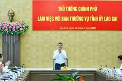 Thủ tướng L&ecirc; Minh Hưng chủ tr&igrave; cuộc l&agrave;m việc với Ban Thường vụ Tỉnh ủy L&agrave;o Cai