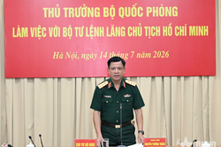 Thượng tướng Nguyễn Trường Thắng thăm và làm việc với Bộ tư lệnh Lăng Chủ tịch Hồ Chí Minh