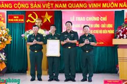 Trung t&acirc;m Ti&ecirc;u chuẩn-Đo lường-Chất lượng, Cục Hậu cần-Kỹ thuật Bộ đội Bi&ecirc;n ph&ograve;ng đ&oacute;n nhận Chứng chỉ c&ocirc;ng nhận năng lực cơ sở đo lường-chất lượng