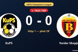 TRỰC TIẾPTrực tiếp KuPS vs Vardar Skopje: Hiệp 2 bắt đầu, hòa 0-0