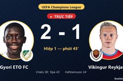TRỰC TIẾPTrực tiếp Gyori ETO FC vs Vikingur Reykjavik: Gyori ETO FC vượt l&ecirc;n dẫn trước