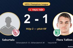 TRỰC TIẾPTrực tiếp Saburtalo vs Flora Tallinn: Flora Tallinn r&uacute;t ngắn c&aacute;ch biệt 2-1