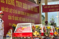 Xúc động lễ truy điệu, an táng 5 liệt sĩ trở về từ hang Đá Sập sau 57 năm