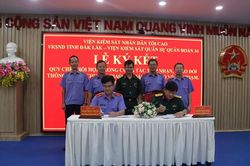 VKSND tỉnh Đắk Lắk k&yacute; Quy chế phối hợp với Viện kiểm s&aacute;t qu&acirc;n sự Qu&acirc;n đo&agrave;n 34