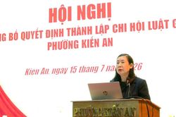 Hải Ph&ograve;ng: C&ocirc;ng bố Quyết định th&agrave;nh lập Chi hội Luật gia phường Kiến An
