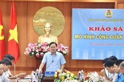 Tổng Li&ecirc;n đo&agrave;n Lao động Việt Nam khảo s&aacute;t m&ocirc; h&igrave;nh c&ocirc;ng đo&agrave;n li&ecirc;n x&atilde; tại x&atilde; Nam Phước