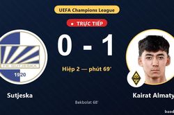 TRỰC TIẾPTrực tiếp Sutjeska vs Kairat Almaty: Kairat Almaty mở tỷ số