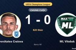 Bancu ghi b&agrave;n ph&uacute;t 90, Universitatea Craiova hạ ML Vitebsk