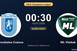 Nhận định Universitatea Craiova vs ML Vitebsk: đội h&igrave;nh dự kiến