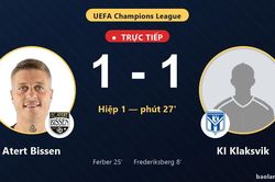 TRỰC TIẾPTrực tiếp Atert Bissen vs KI Klaksvik: Hết hiệp 1, h&ograve;a 1-1