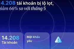 Số vụ lộ tài khoản trong tháng 6 bằng 1/3 so với tháng 5