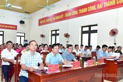 Trưởng Ban Tổ chức Tỉnh ủy Trần Quang Minh dự, chỉ đạo Hội nghị BCH Đảng bộ x&atilde; Đ&ocirc;ng Thọ