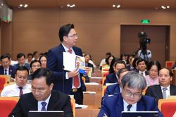 Đại biểu mang vỏ thuốc bảo vệ thực vật đến hội trường chất vấn rau phun thuốc