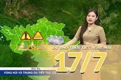 [Video] Dự báo thời tiết đêm nay và ngày mai ngày 16/7/2026: Bắc Bộ tiếp diễn mưa lớn, Trung Bộ và Nam Bộ ngày nắng, chiều tối có mưa dông