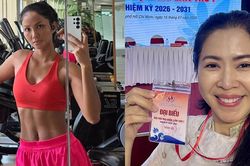 H'Hen Niê khoe vòng eo săn chắc, MC Quỳnh Hoa báo tin vui