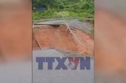 Mưa lớn gây sạt lở nhiều tuyến quốc lộ tại tỉnh Lai Châu