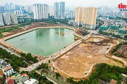 Hồ Đồng Bông 2 dần hoàn thiện, tăng khả năng chống ngập phía Tây Hà Nội