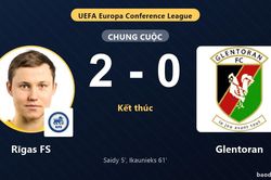 Rīgas FS tạo lợi thế, Glentoran chịu thất thế ở v&ograve;ng loại Conference League
