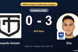 Zira thắng đậm Torpedo Kutaisi ở v&ograve;ng loại Conference League