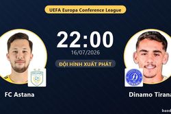 TRỰC TIẾPTrực tiếp FC Astana vs Dinamo Tirana: Đội h&igrave;nh xuất ph&aacute;t