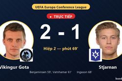 TRỰC TIẾPTrực tiếp Vikingur Gota vs Stjarnan: Stjarnan rút ngắn cách biệt 2-1