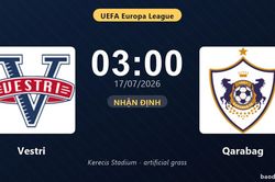 Nhận định Vestri vs Qarabag: đội h&igrave;nh dự kiến