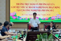 Đảng ủy phường Kỳ Lừa làm việc với các doanh nghiệp tại Cụm công nghiệp địa phương số 2